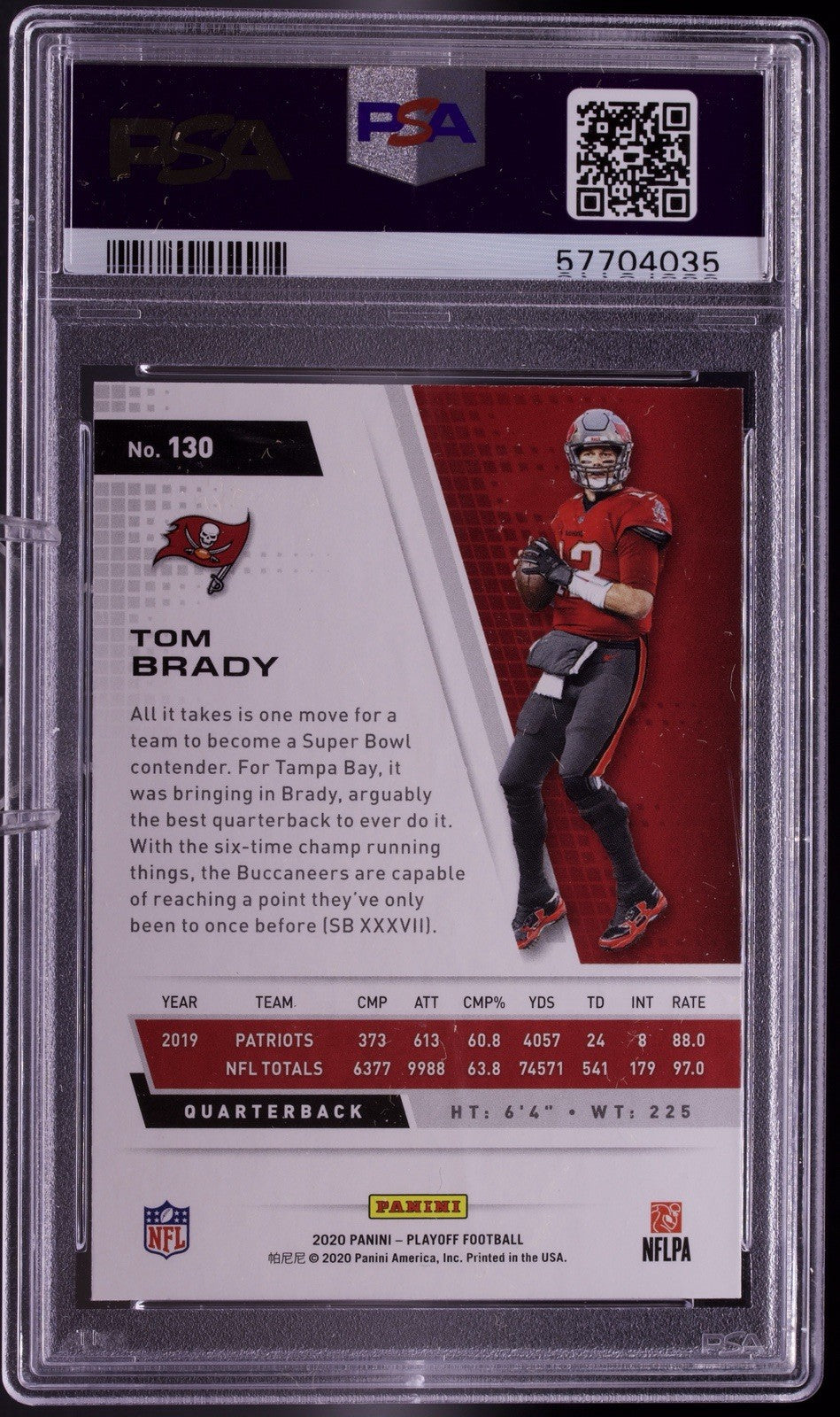 2020 Panini Playoff Tom Brady #130 PSA Gem Mint 10 Buccaneers Debut