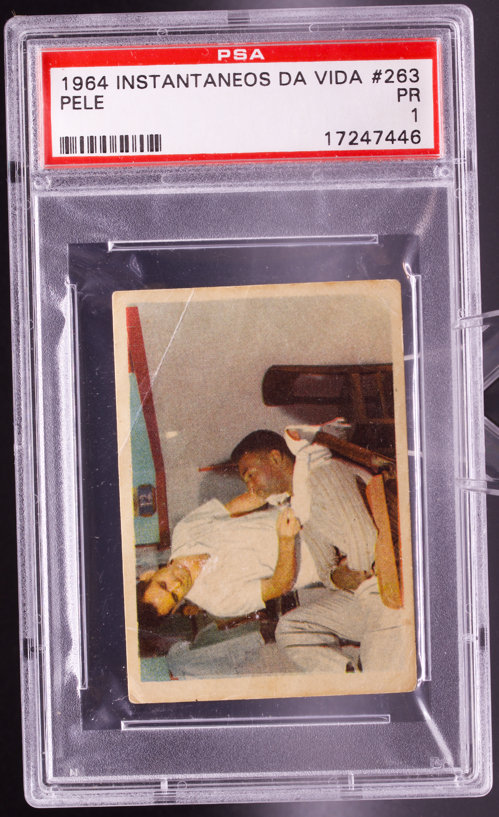 1964 Instantaneos Da Vida #263 Pele PSA 1 Poor Barber Shop Shave Soccer Card