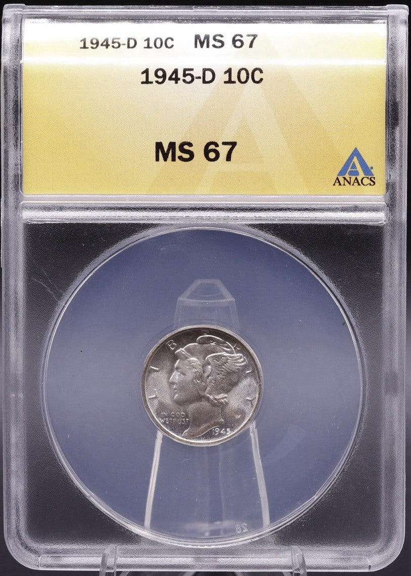 1945-D Mercury Dime MS67 ANACS
