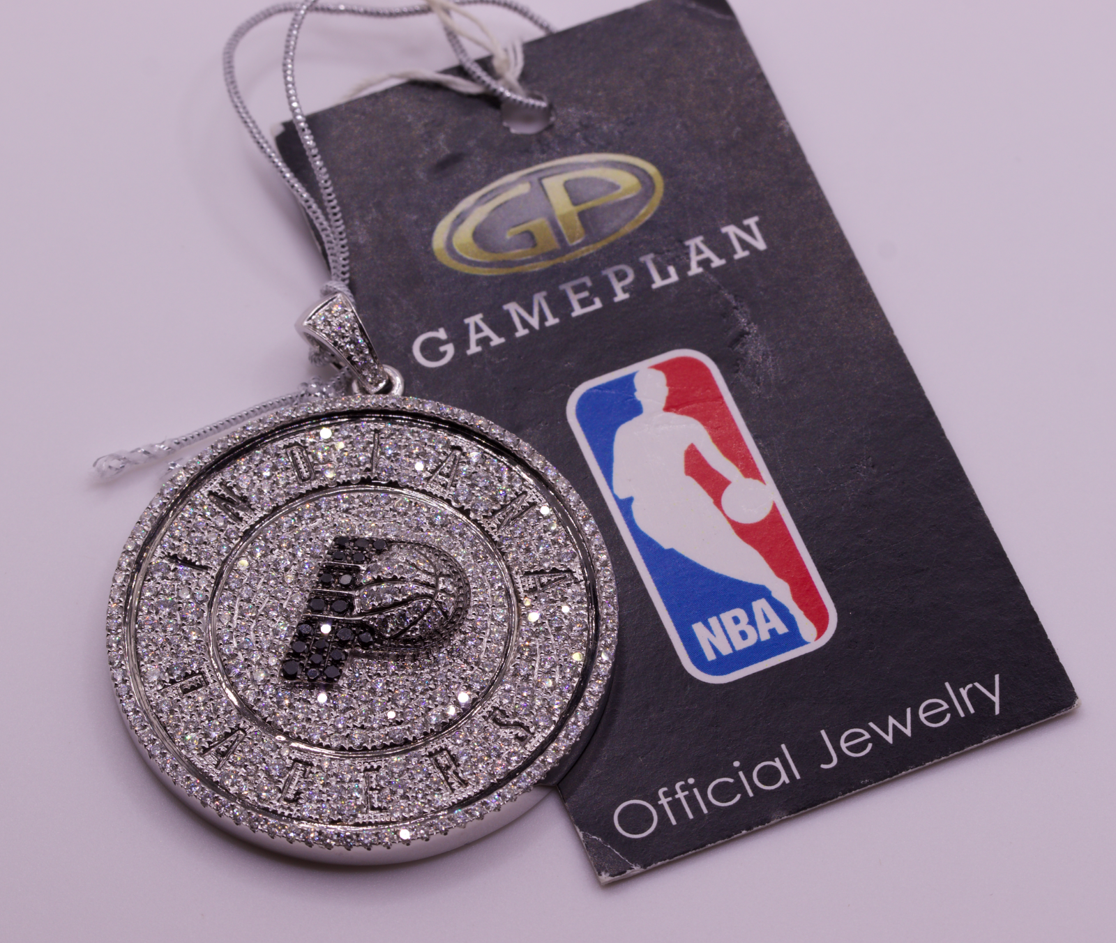 Indiana Pacers NBA Gameplan 14K White Gold Diamond Pendant 3.56ctw