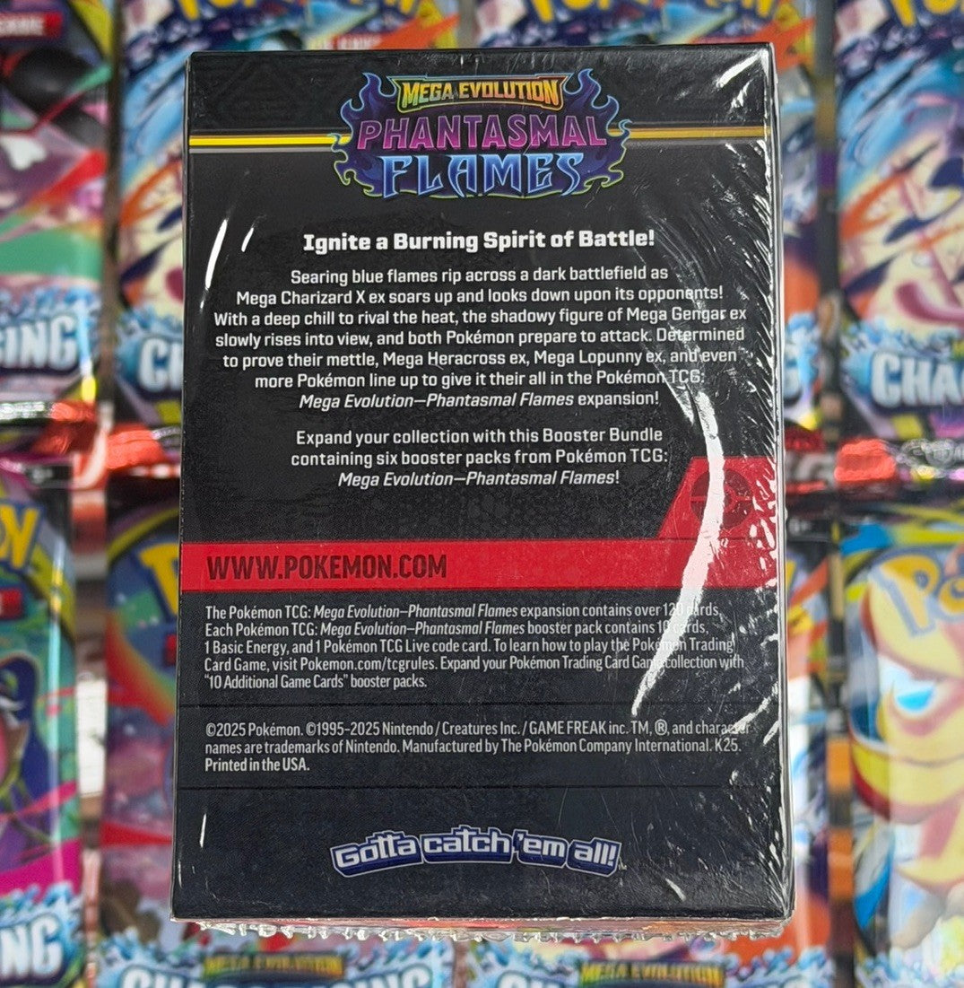 Pokémon TCG Mega Evolution Phantasmal Flames Booster Bundle Factory Sealed 