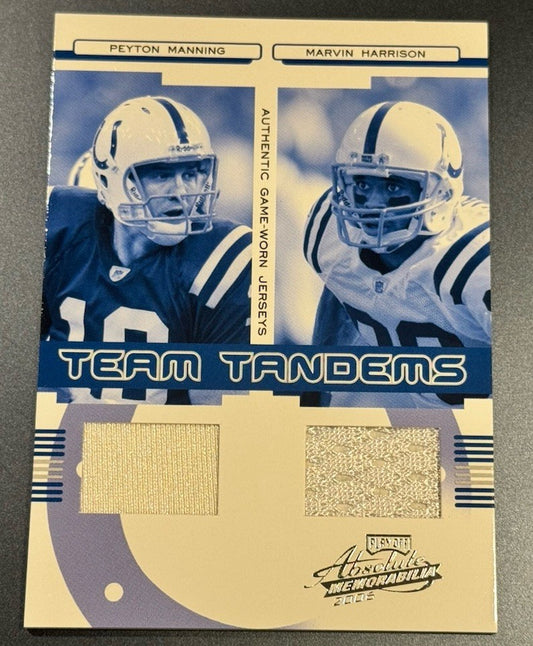 2006 Absolute Team Tandems Peyton Manning Marvin Harrison Dual Relic /100