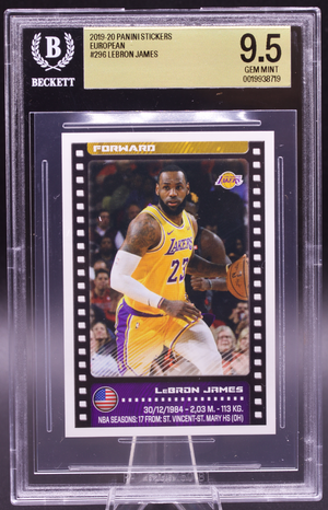2019-20 Panini European Sticker LeBron James #296 Beckett BGS 9.5 Gem Mint