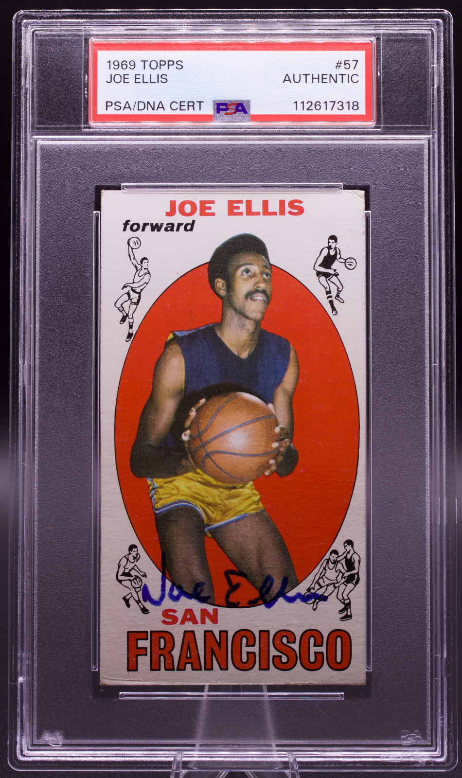 1969 Topps Joe Ellis #57 PSA Authentic Auto Signed SF Warriors Tallboy Rookie