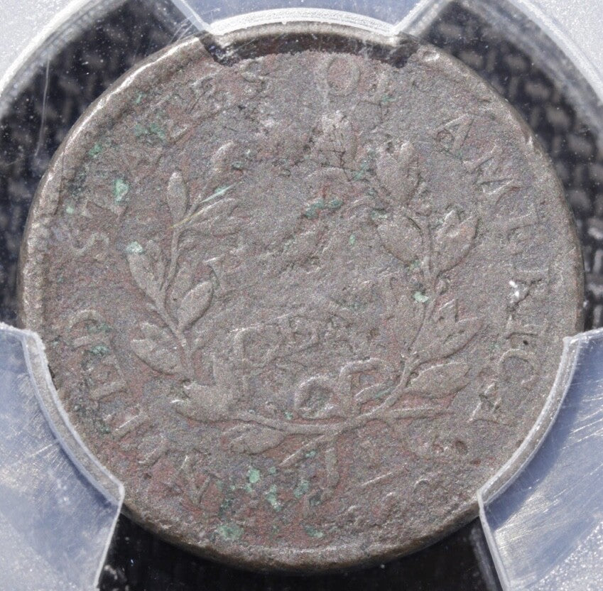 1808 Draped Bust Half Cent PCGS VG Details – Env. Damage – Rotated Dies C-3