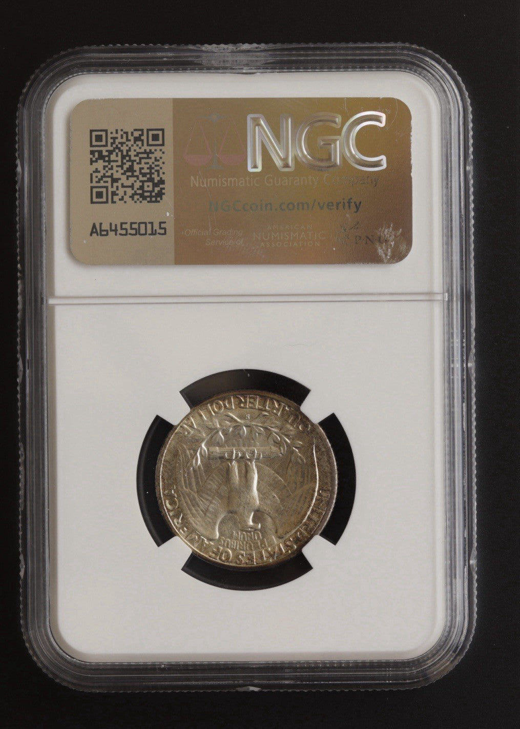 1943-S Washington Quarter NGC MS67 • WWII Silver Era Deep Red Rainbow Patina