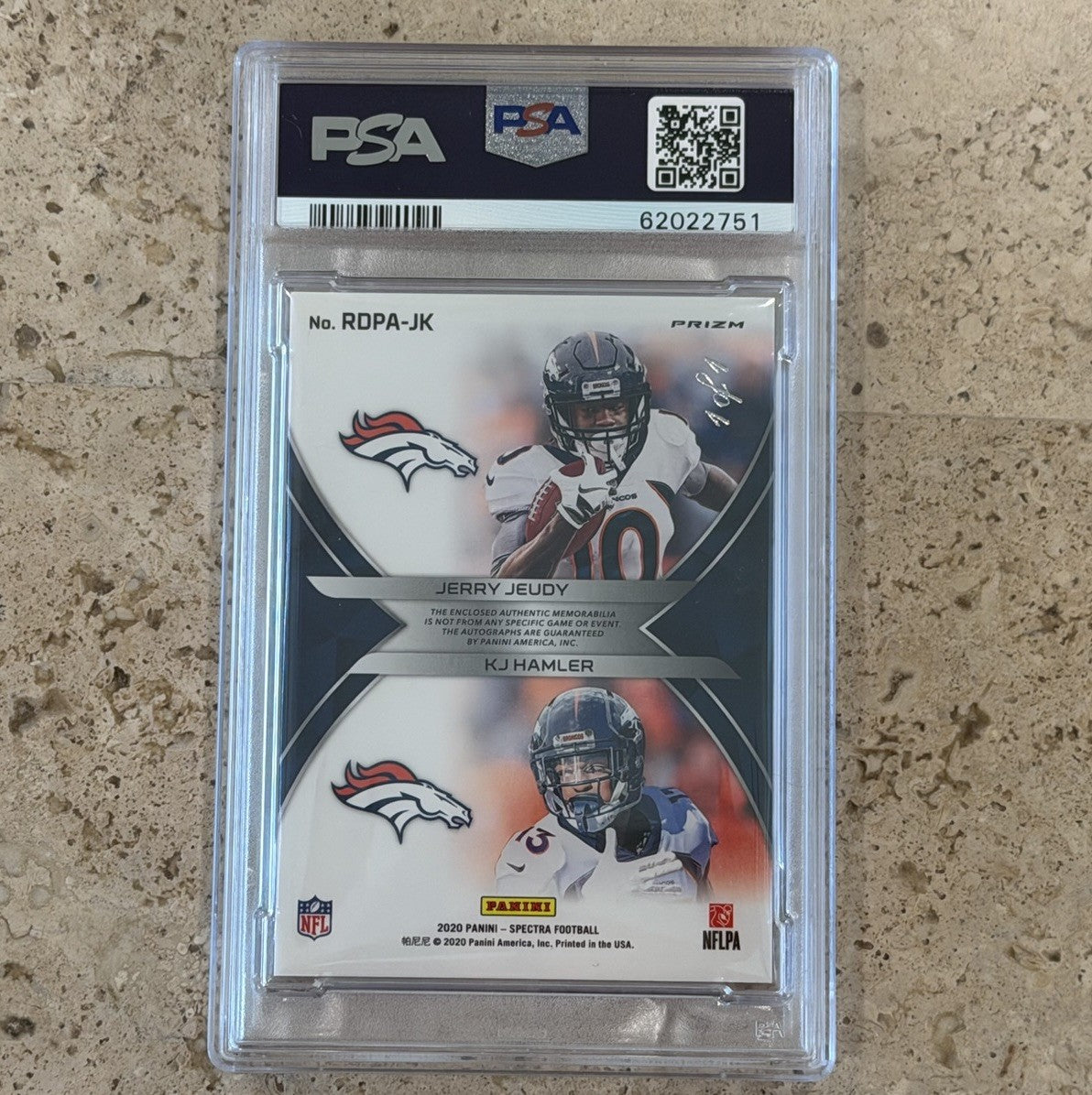 2020 Panini Jerry Jeudy KJ Hamler Dual NFL Shield Rookie Auto 1/1 PSA 10 Auto