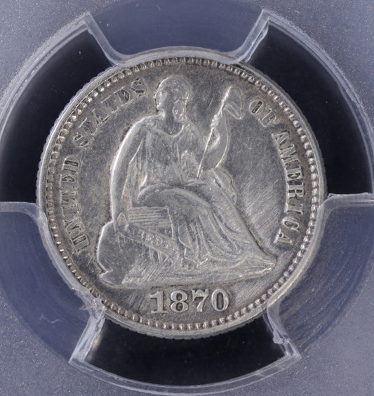 1870 Seated Liberty Half Dime • PCGS XF Detail • Harshly Cleaned