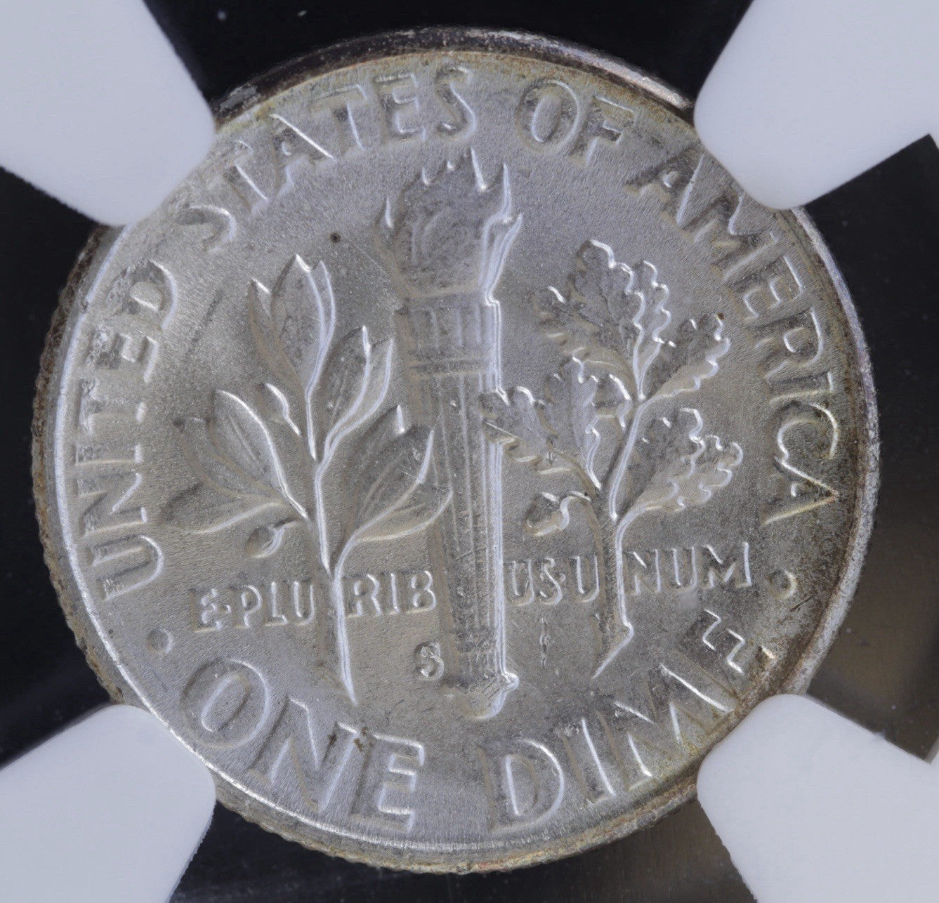 1955-S Roosevelt Dime MS66 NGC • Vibrant Obverse Toning • San Francisco Mint Gem