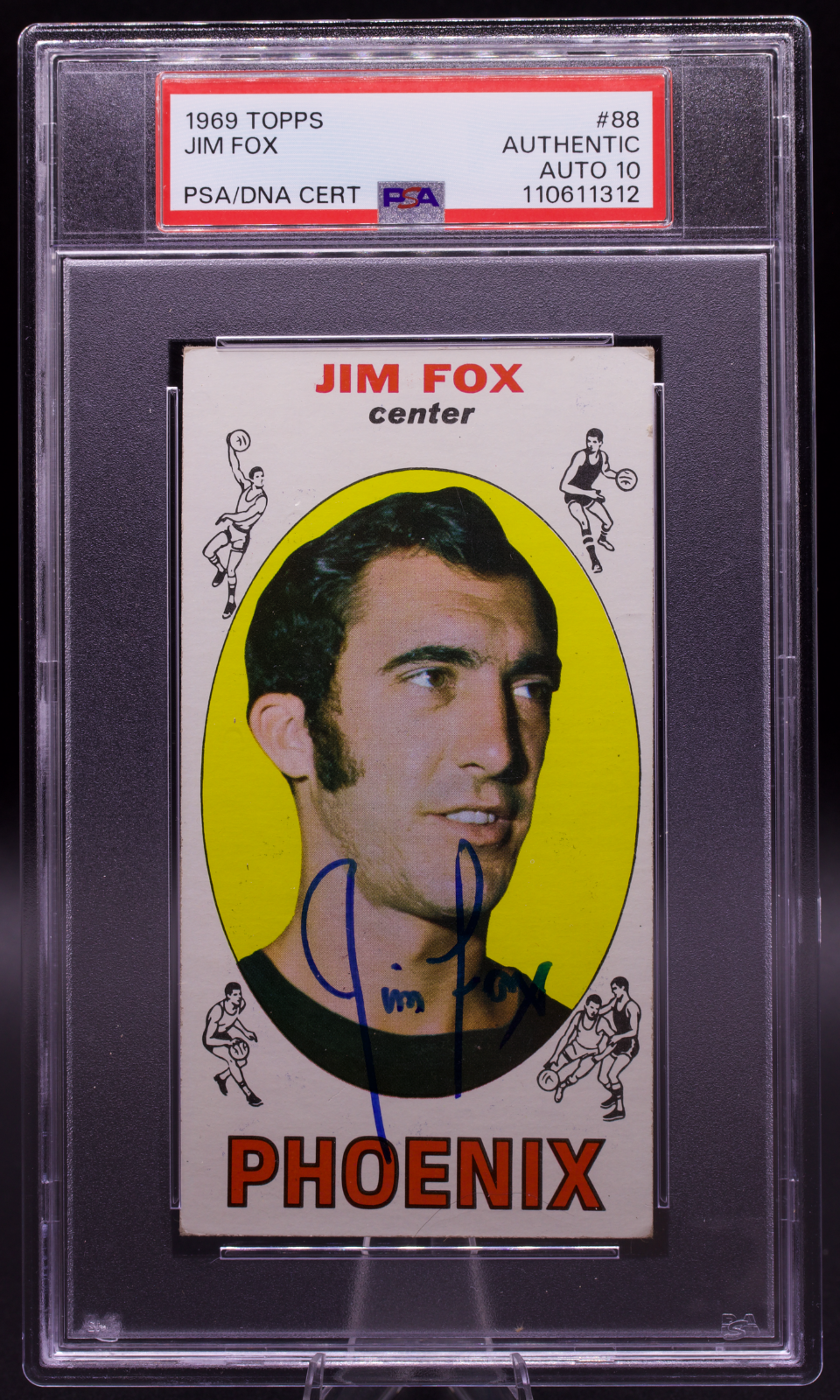 1969 Topps Signed Jim Fox #88 PSA Authentic AUTO 10 Phoenix Suns Tallboy