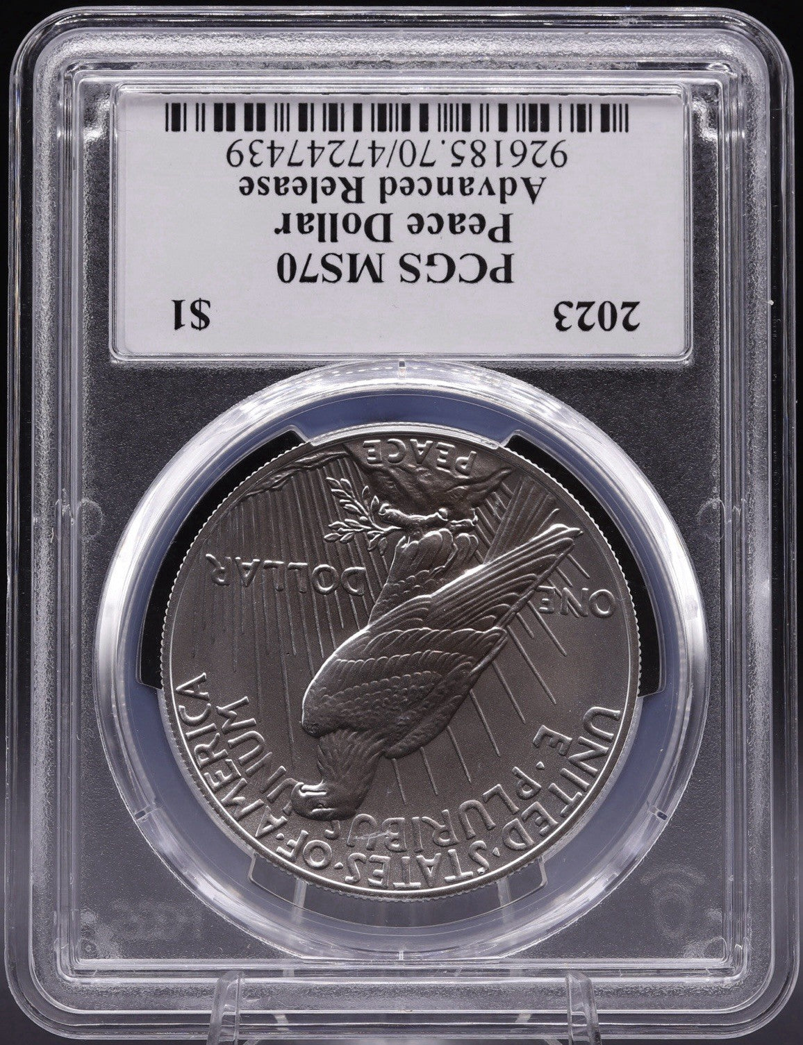 2023 Peace Dollar PCGS MS70 • Advanced Release • John Dannreuther Signed Label