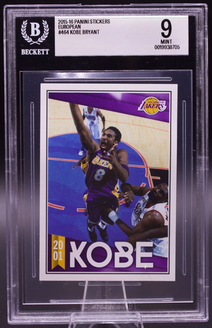 2015-16 Panini European Sticker Kobe Bryant #464 Beckett BGS 9 - New BGS Holder