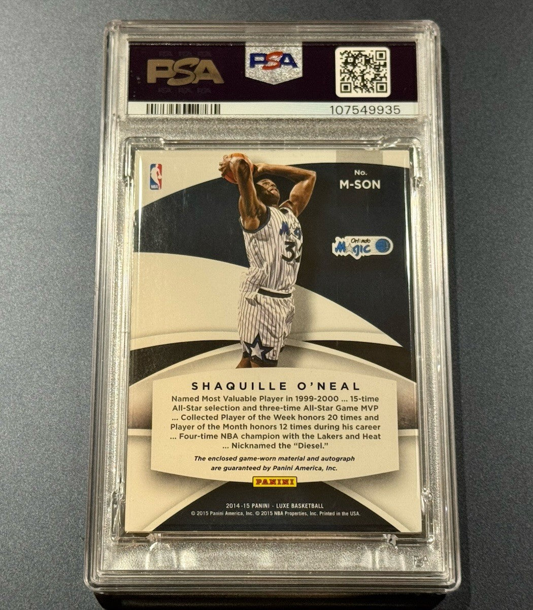 2014 Panini Luxe Shaquille O’Neal Auto Patch 1/10 • PSA DNA 10 • Magic Gold 🔥