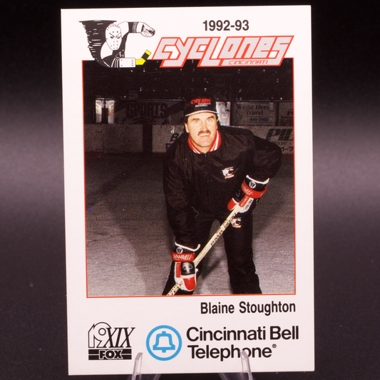 1992-93 Cincinnati Cyclones IHL Blaine Stoughton Hartford Whalers Hockey Card