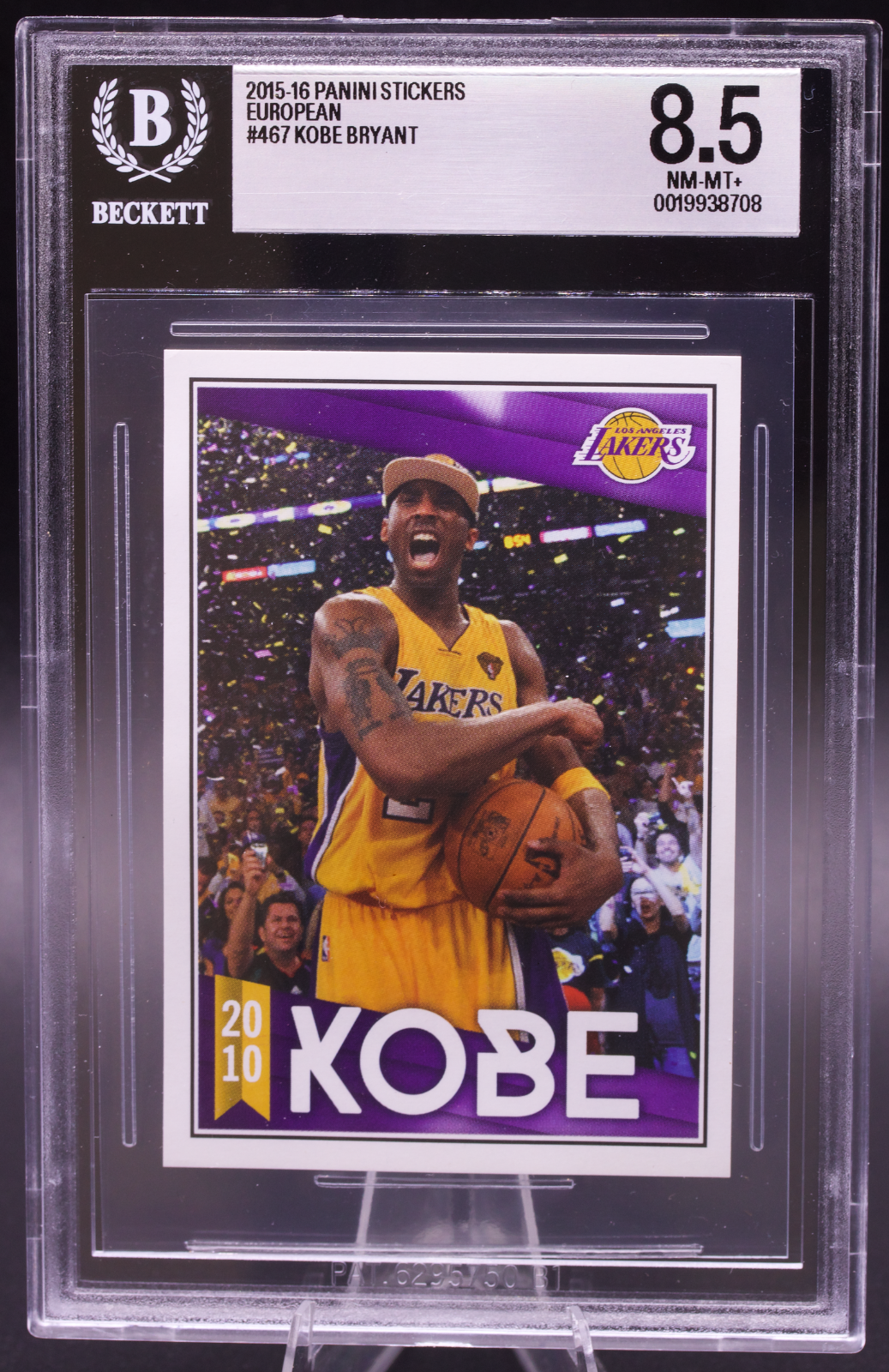 2015-16 Panini European Sticker Kobe Bryant #467 BGS 8.5 NM-MT+ Lakers