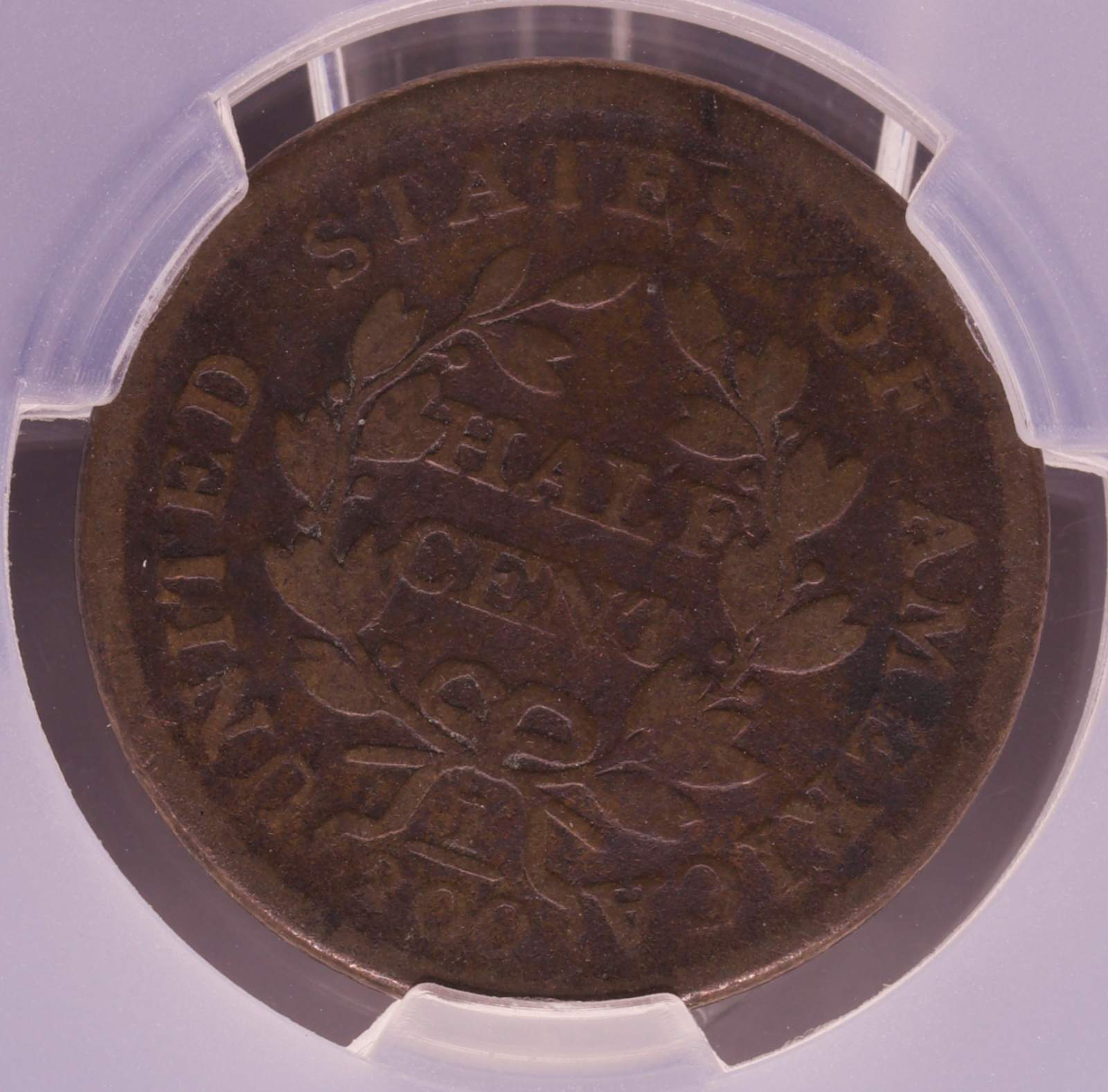 1804 Draped Bust Half Cent Crosslet 4 Stems CACG G Details Damage 1/2C Copper