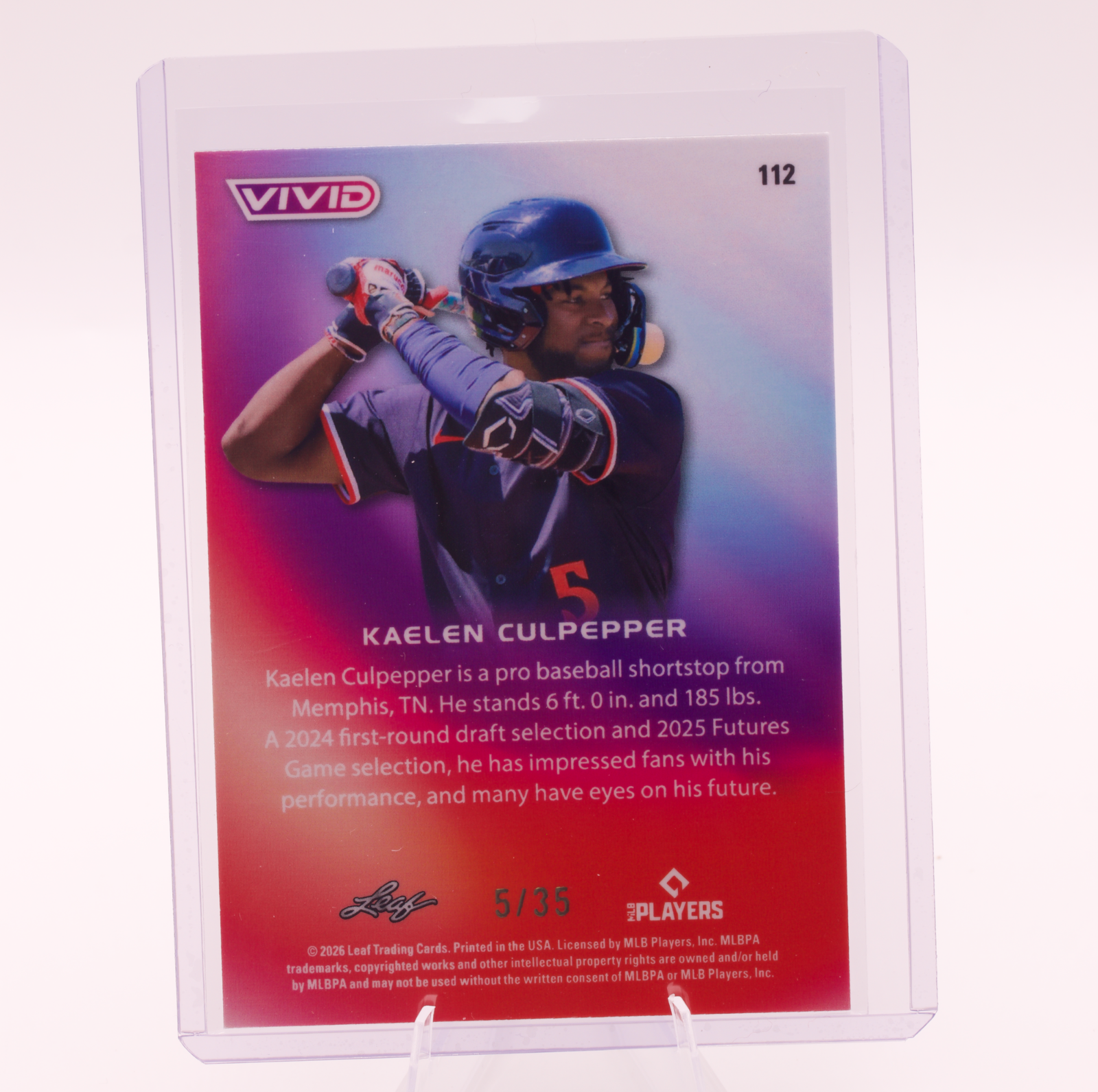 2026 Leaf Vivid Kaelen Culpepper #112 /35 Twins Rookie Card Numbered Baseball
