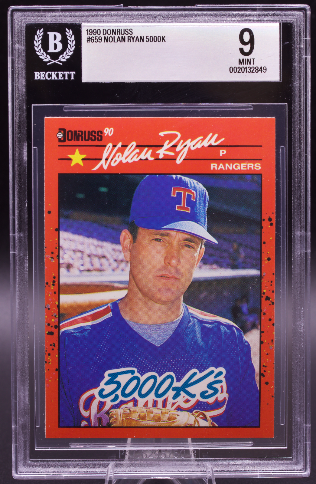 1990 Donruss Nolan Ryan #659 5000K New BGS Holder 9 Mint Texas Rangers HOF