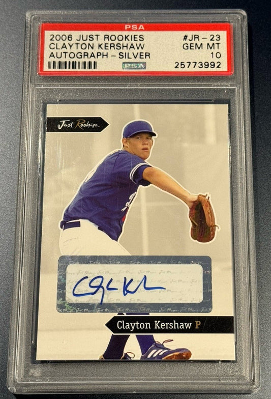 🔥 2006 Just Rookies Clayton Kershaw Auto Silver PSA 10 GEM MT • Early Prospect