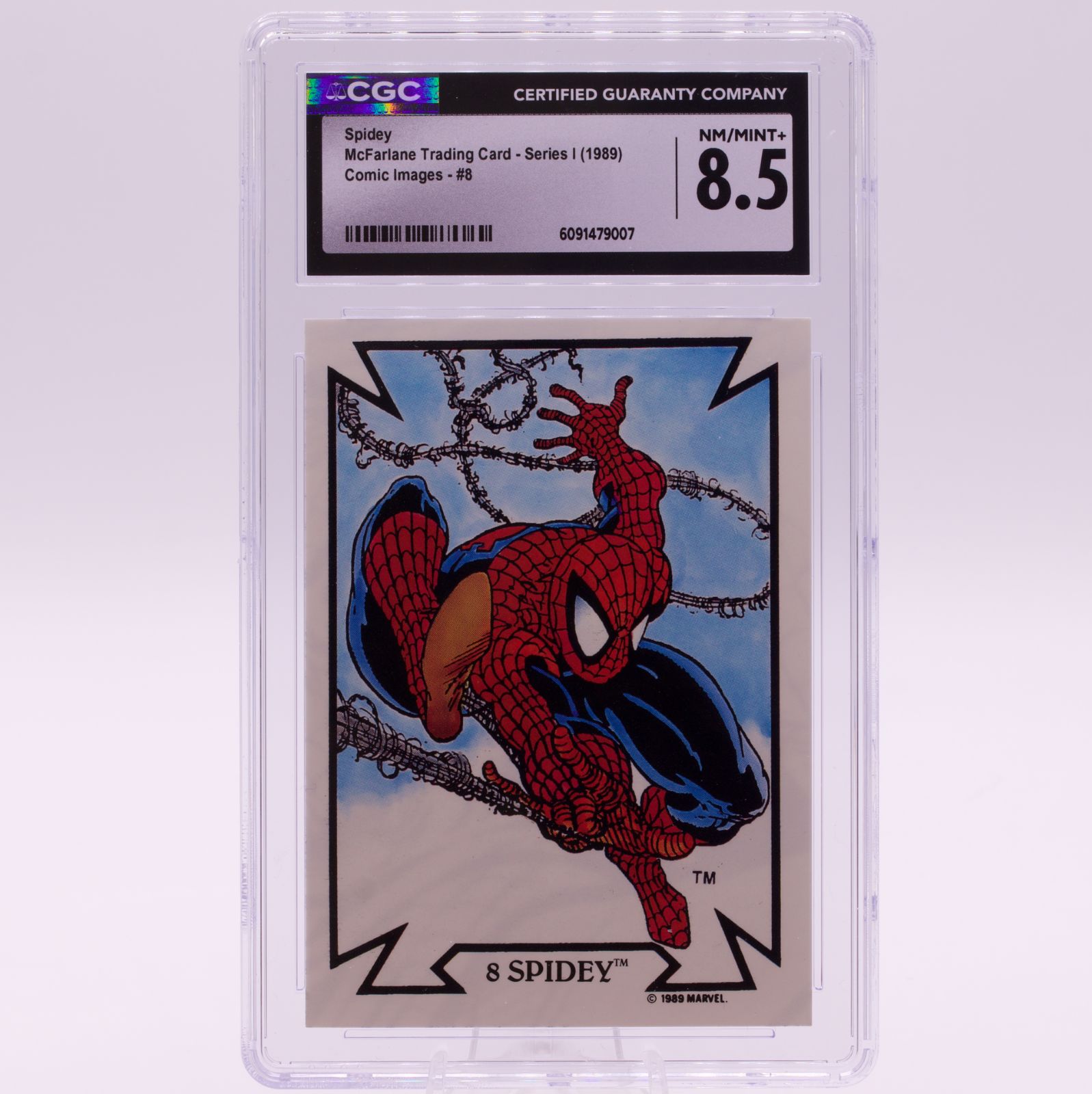 1989 Comic Images Todd McFarlane Spidey #8 CGC 8.5 NM/MINT+ Marvel Card