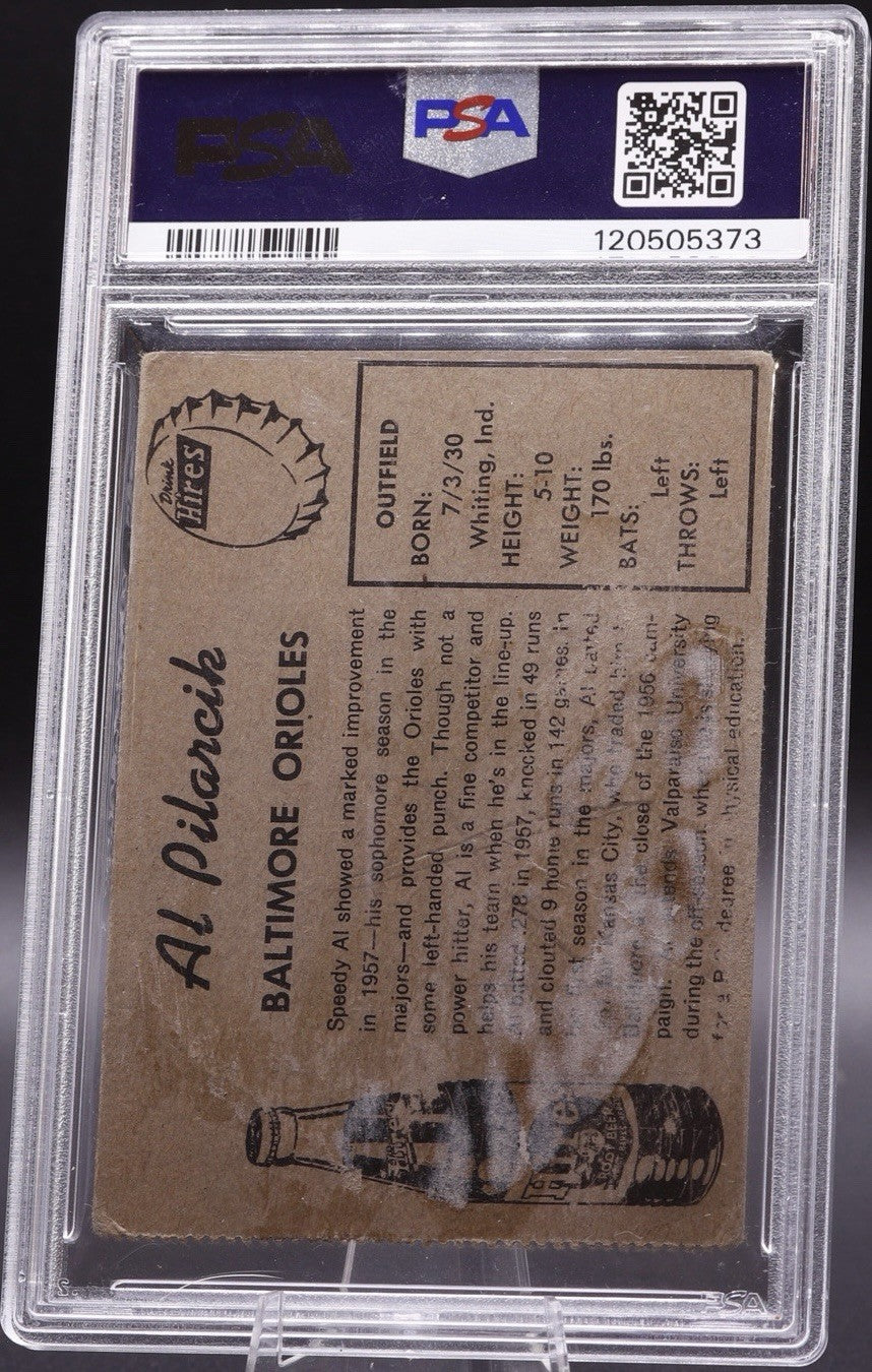 1958 Hires Root Beer TEST SET Al Pilarcik PSA 2 Good Scarce No Tab Orioles