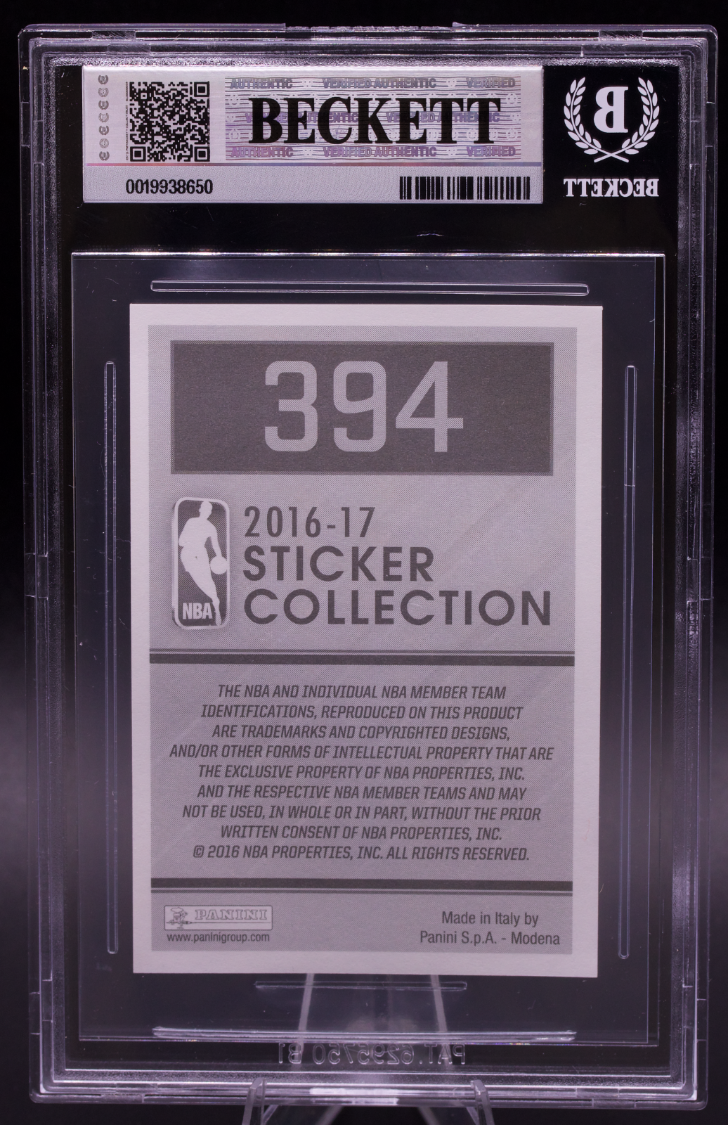 2016-17 Panini European Sticker LeBron James #394 BGS 8.5 NM-MT+ All-Star Cavs
