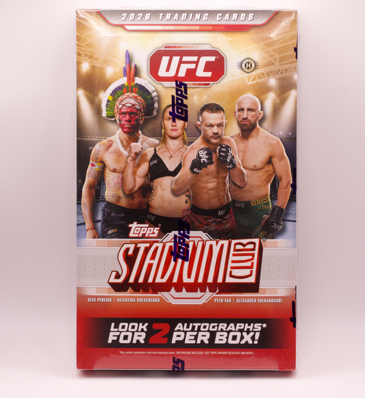 2026 Topps Stadium Club UFC Hobby Box Factory Sealed 16 Packs 2 Autographs MMA