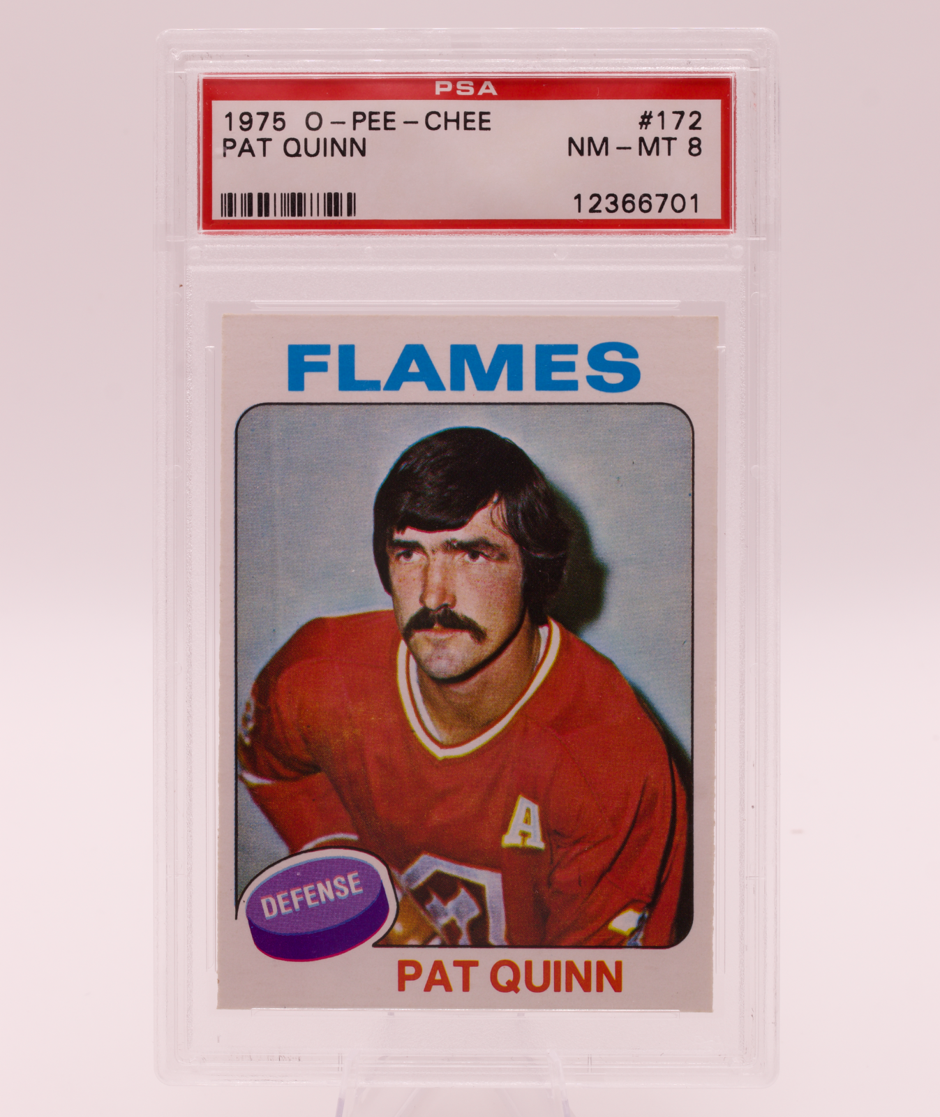 1975 O-Pee-Chee #172 Pat Quinn PSA 8 NM-MT Atlanta Flames OPC Vintage Hockey