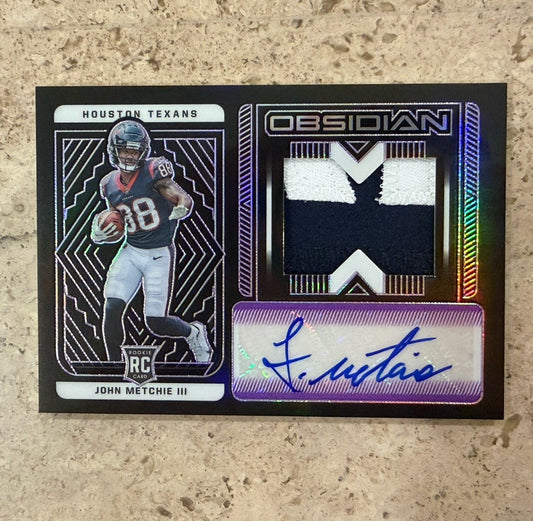 2022 Panini Obsidian John Metchie III RPA RC Patch Auto /30 #216 Texans