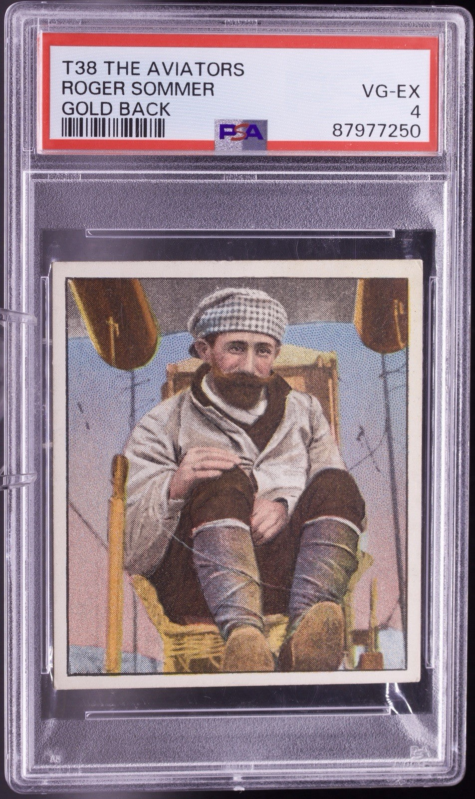 1911 T38 The Aviators ROGER SOMMER Gold Back PSA 4 VG-EX - High Grade & Rare