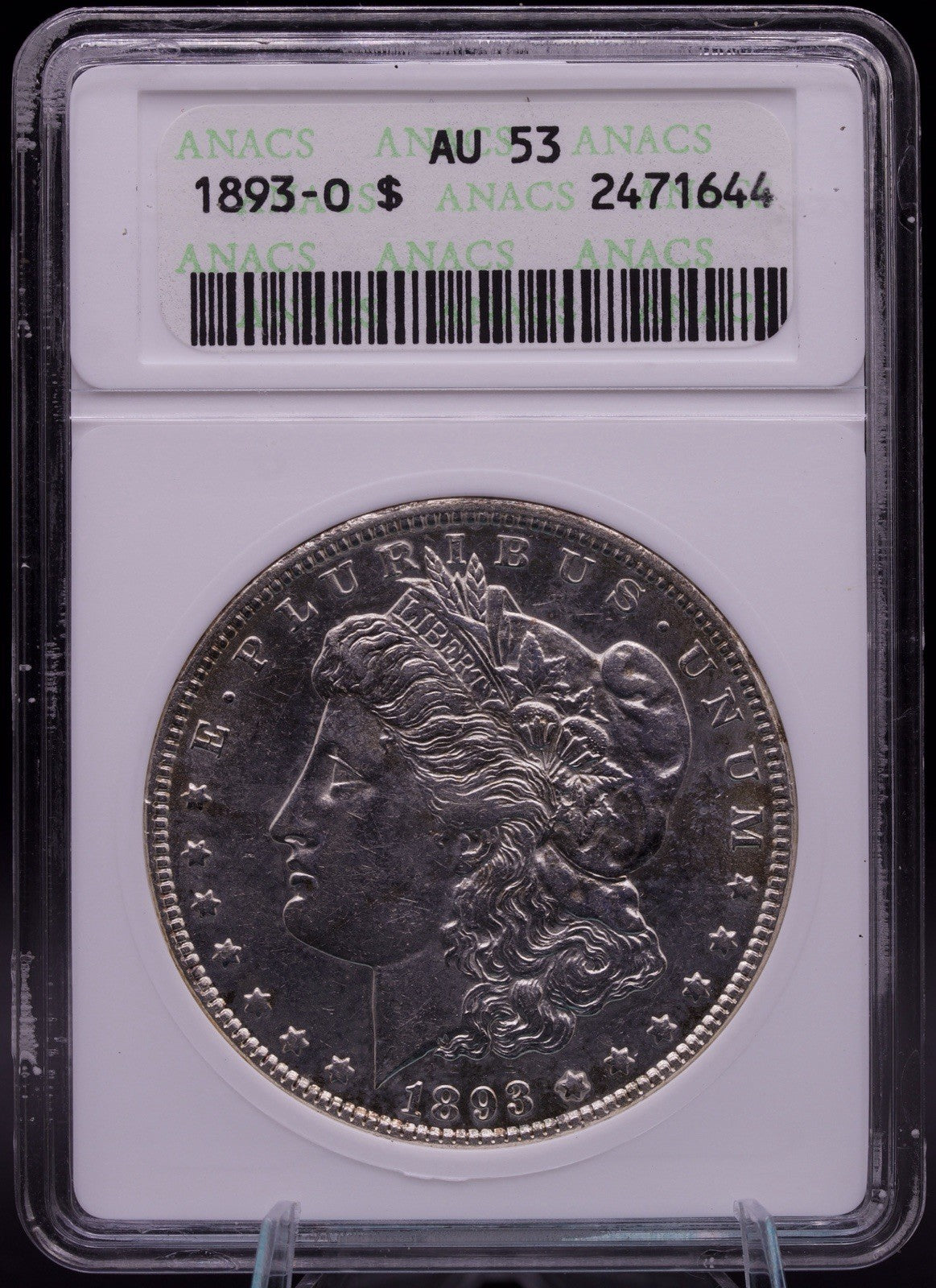 1893-O Morgan Silver Dollar $1 - ANACS AU 53 - Key Date