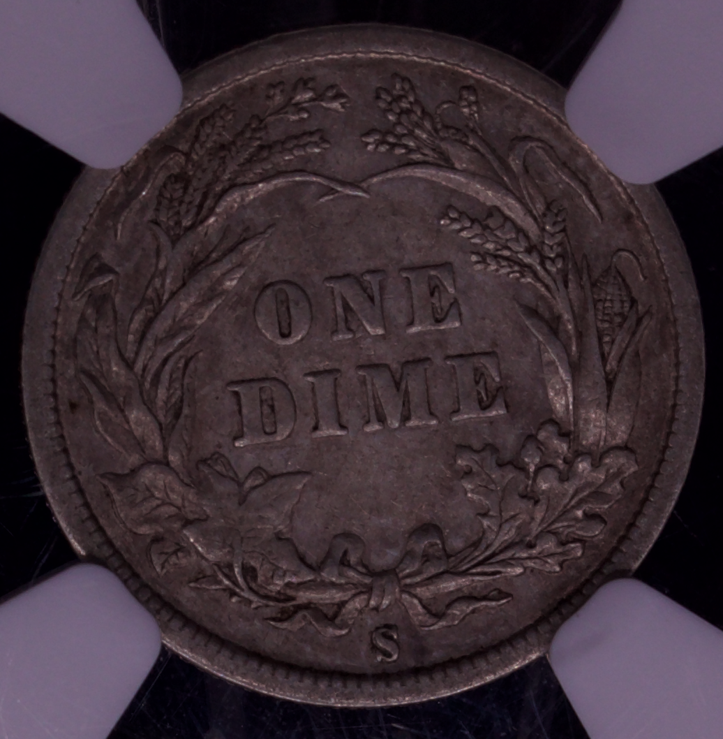 1895-S Barber Dime NGC VF35 10C Silver Semi-Key Date San Francisco Mint Coin
