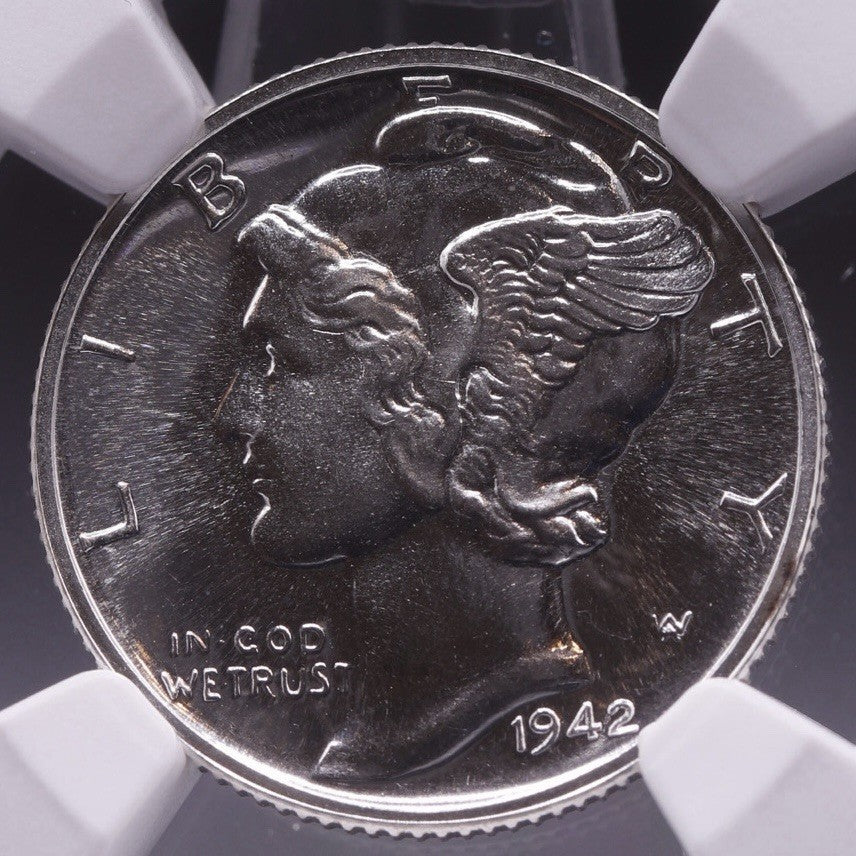 1942 Mercury Dime 10C Silver Proof NGC PF67+ Gem Final WWII Issue Low Mintage