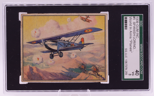 1939 Gum Inc #5 Spanish Loring Reconnaissance World in Arms SGC 3