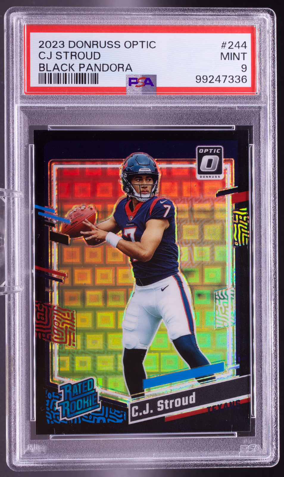 CJ Stroud 2023 Optic Black Pandora RC /25 PSA 9 MINT Texans Rated Rookie #244