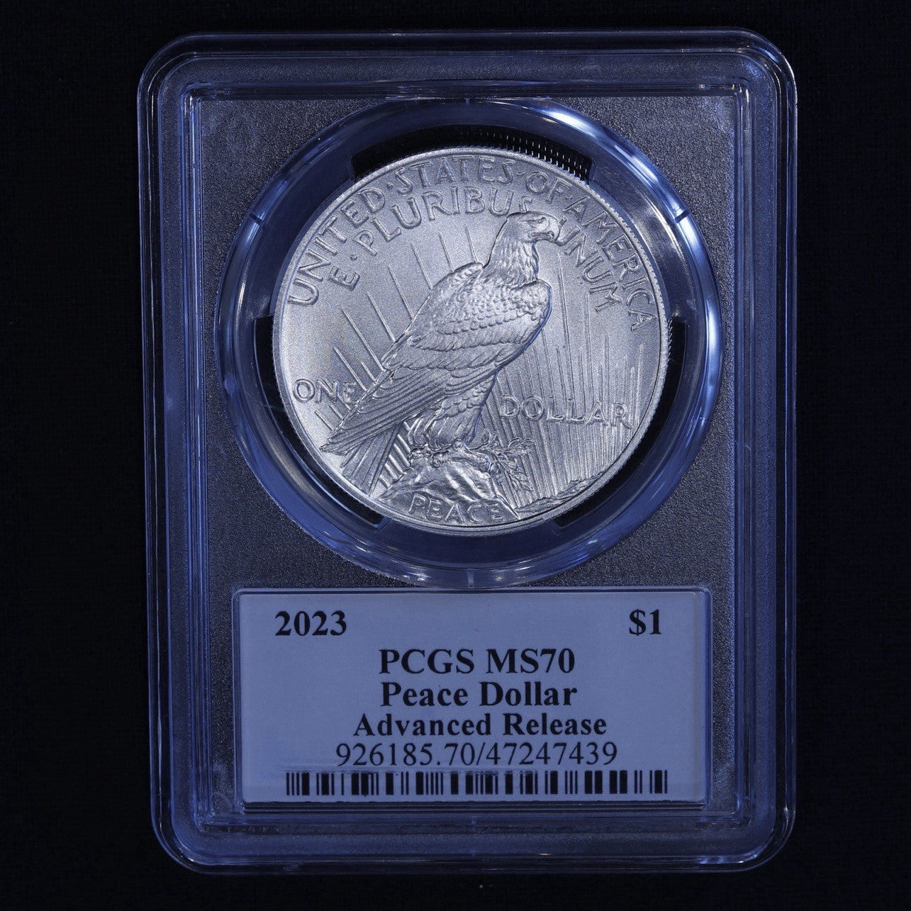 2023 Peace Dollar PCGS MS70 • Advanced Release • John Dannreuther Signed Label