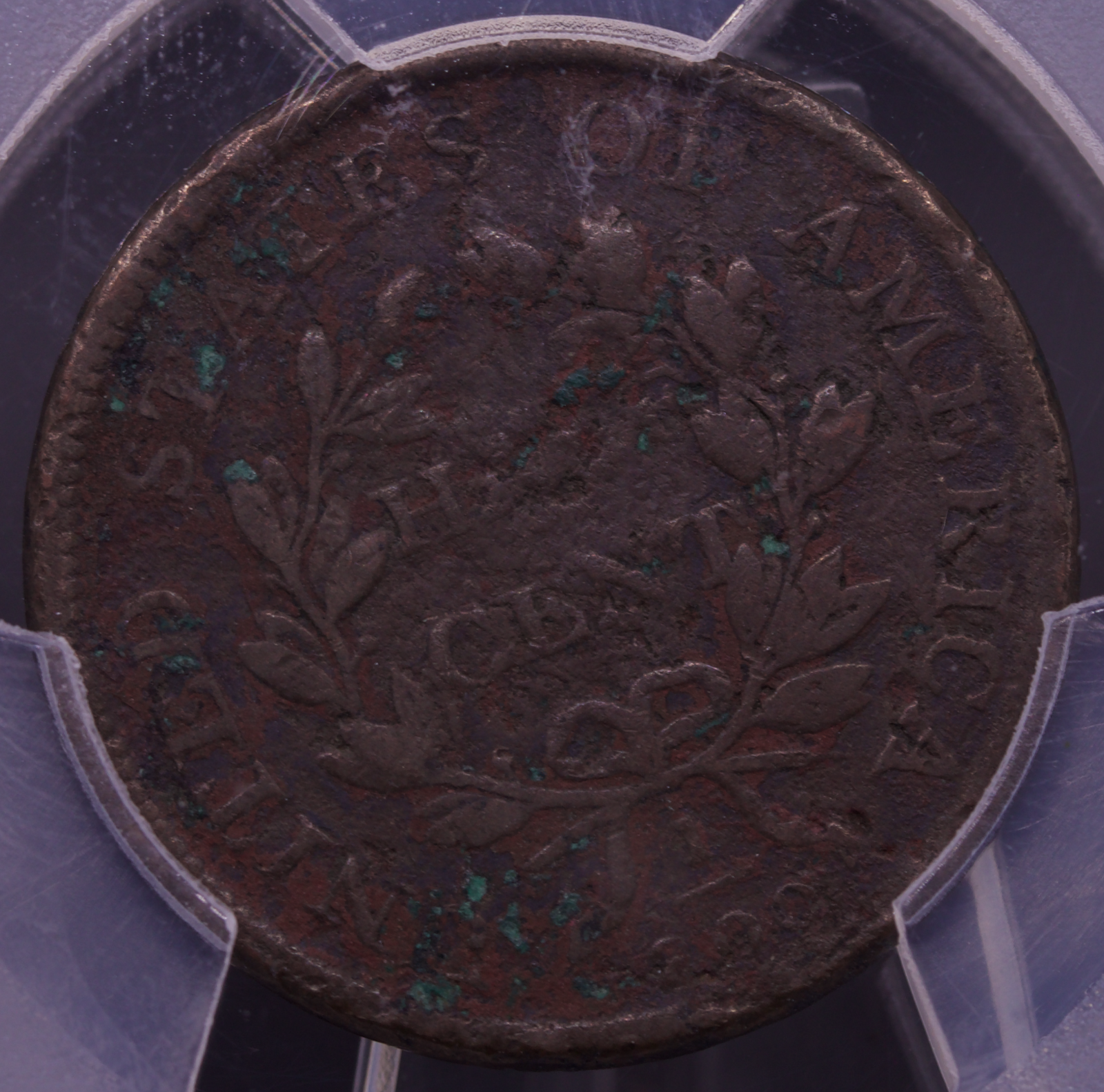 1808 Draped Bust Half Cent PCGS VG Details – Env. Damage – Rotated Dies C-3