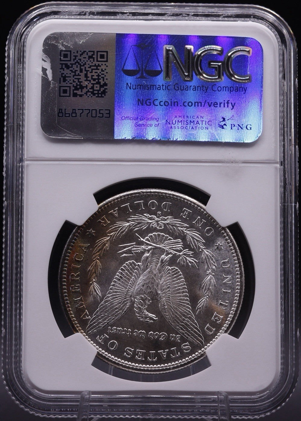 1881-S Morgan Silver Dollar NGC MS64 Orange Rim Toning Obverse Choice Unc Coin