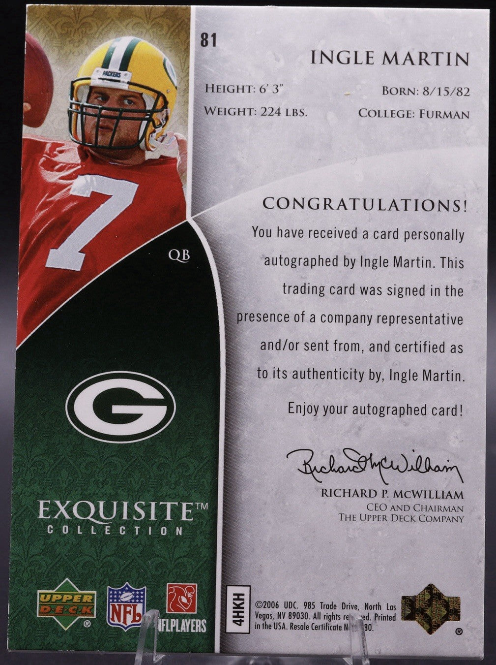 2006 Upper Deck Exquisite Collection Gold /60 Ingle Martin #81 Rookie Auto RC