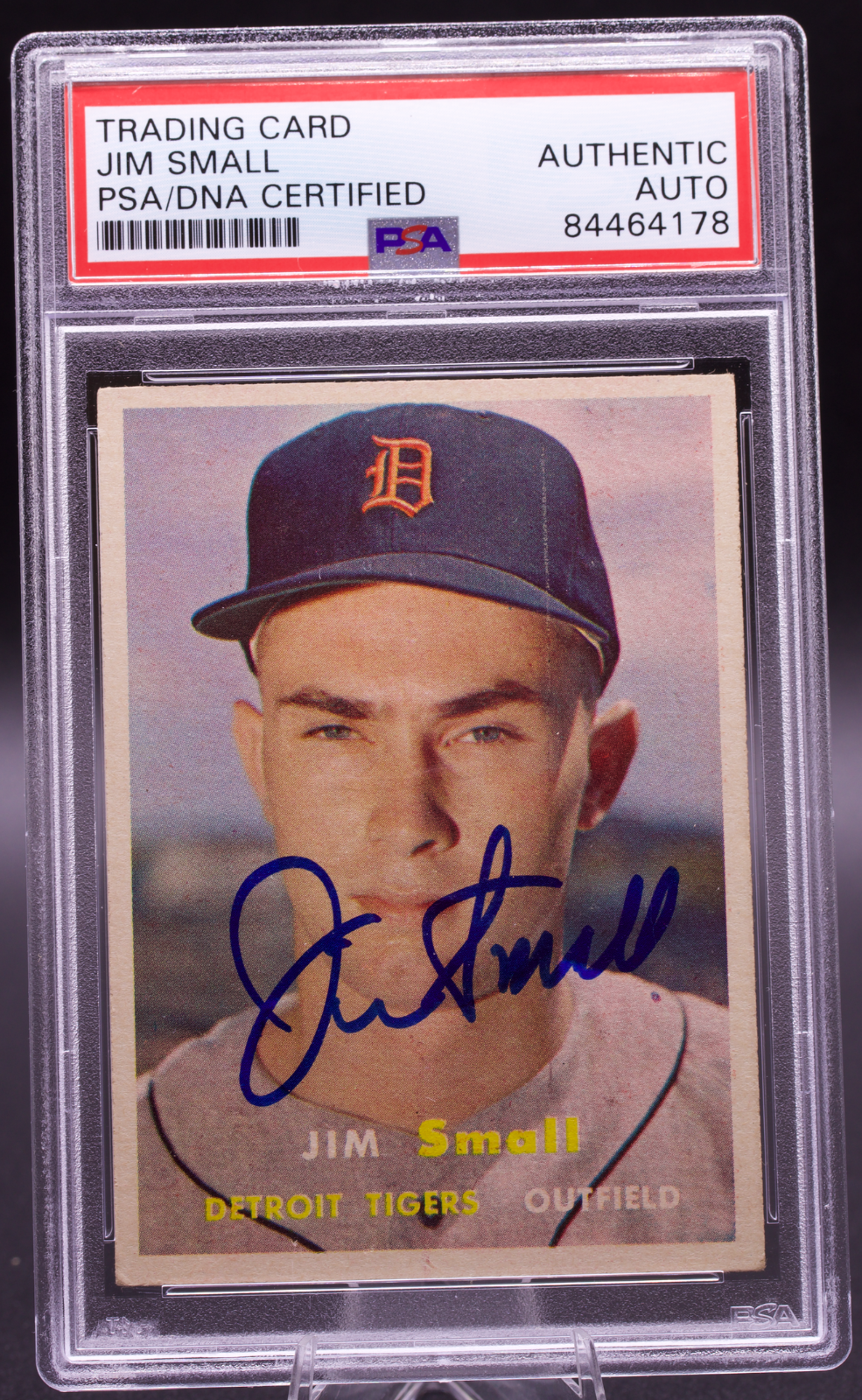 1957 Topps Jim Small #33 PSA Authentic Auto Signed Detroit Tigers Vintage