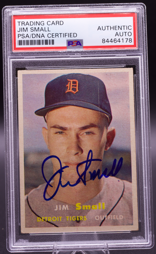 1957 Topps Jim Small #33 PSA Authentic Auto Signed Detroit Tigers Vintage