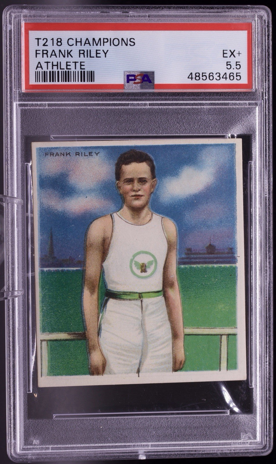 1910 T218 Mecca Cigarettes Frank Riley (Athlete) - PSA 5.5 EX+