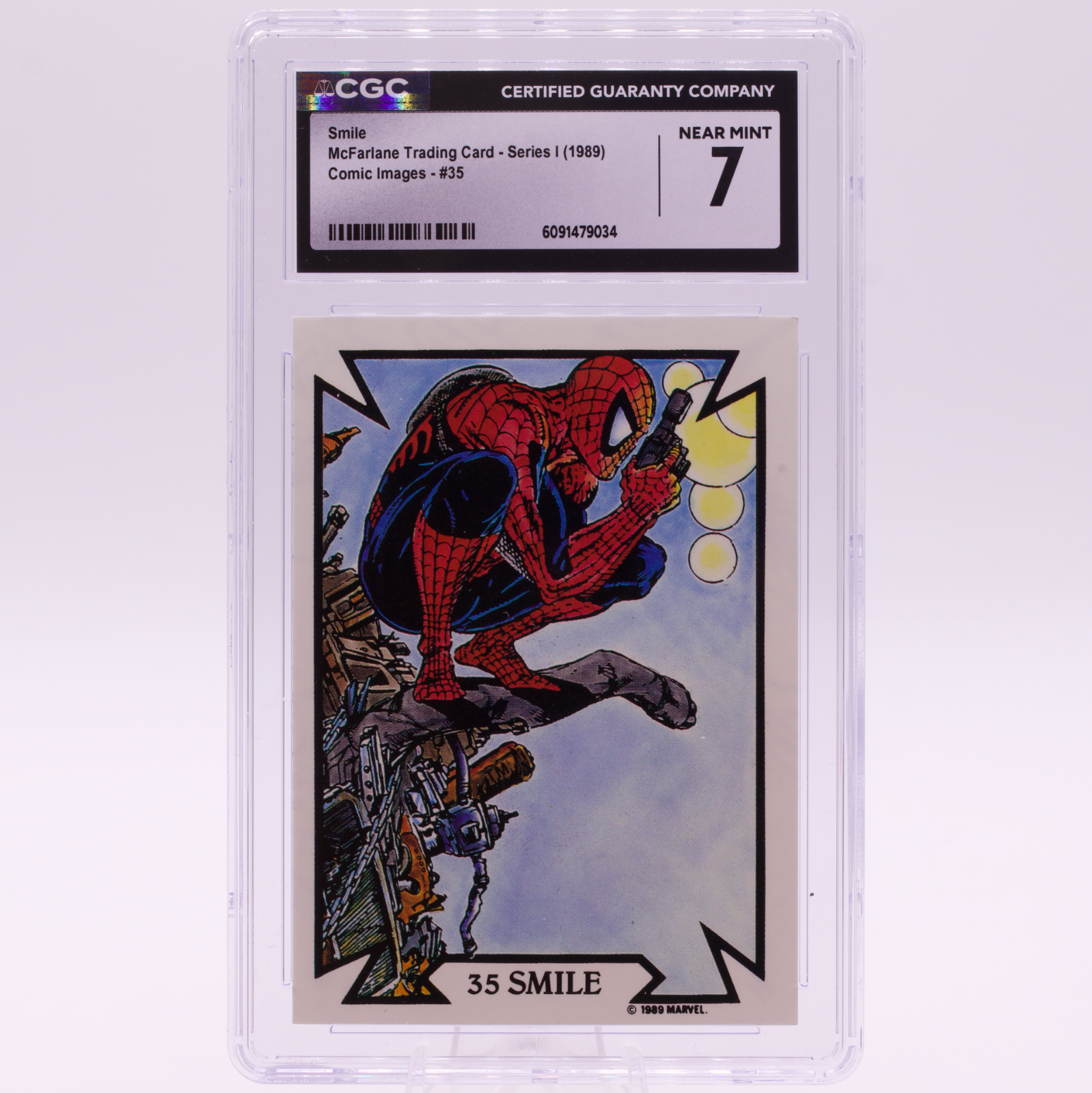 1989 McFarlane Comic Images "Smile" #35 CGC 7 NEAR MINT Spider-Man Card
