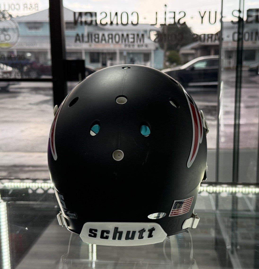 Tom Brady Signed Patriots Matte Black Schutt Full Size Helmet PSA Beckett LOA