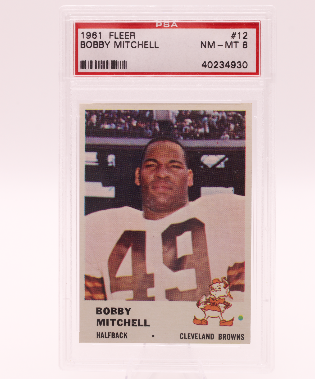 1961 Fleer #12 Bobby Mitchell PSA 8 NM-MT Cleveland Browns HOF Halfback