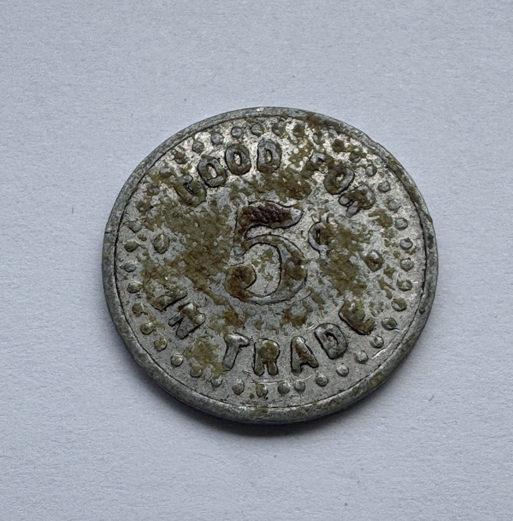 Spike’s Place Lewisville MN 5¢ Aluminum Trade Token Vintage Bar Coin RARE