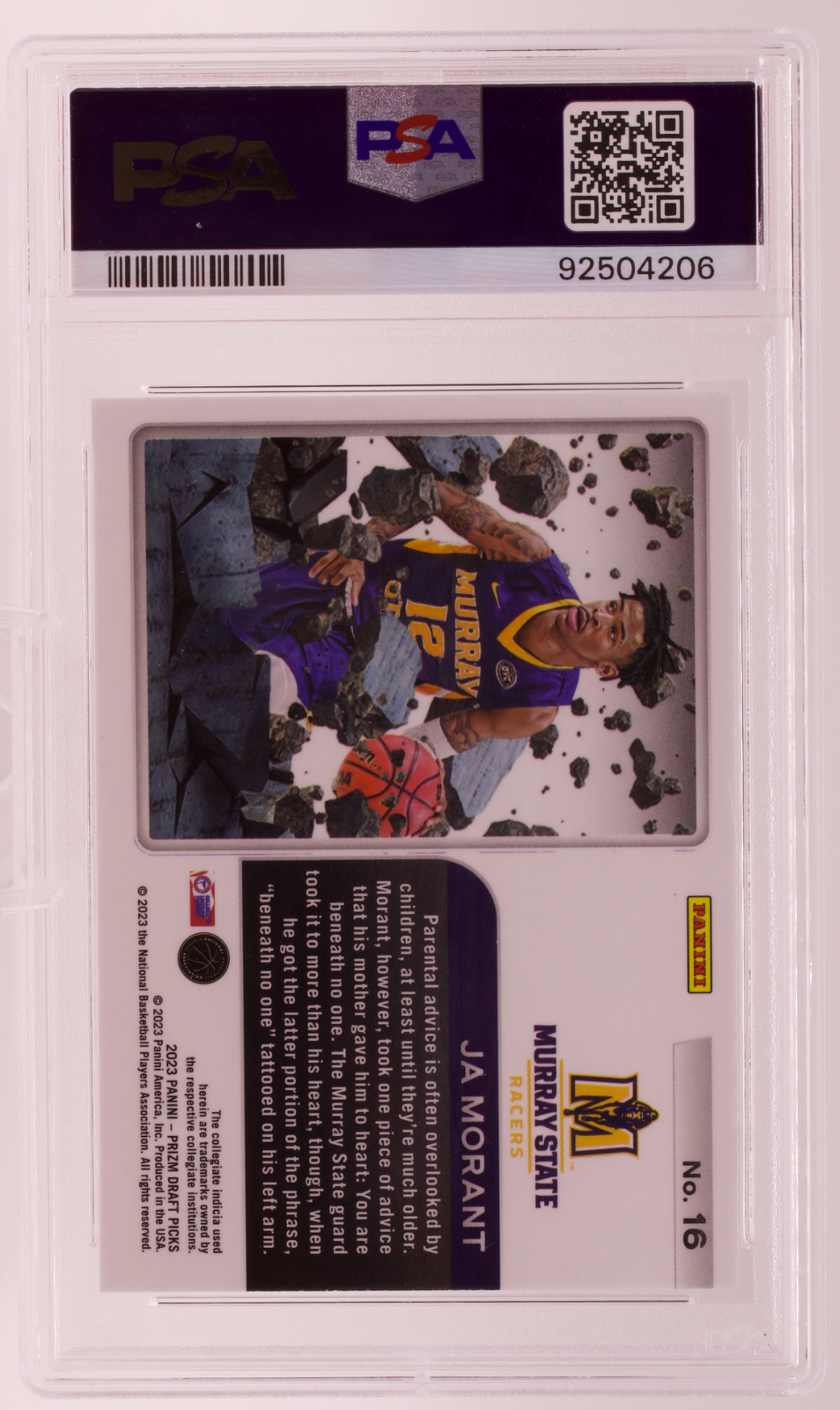 2023 Panini Prizm Draft Picks Ja Morant #16 Prizm Break PSA 10 GEM MT Murray St