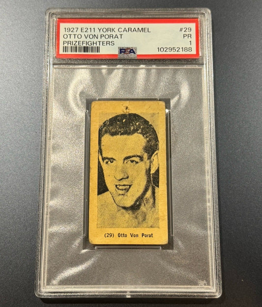 1927 E211 York Caramel Otto Von Porat #29 PSA 1 • Vintage Boxing HOF Card