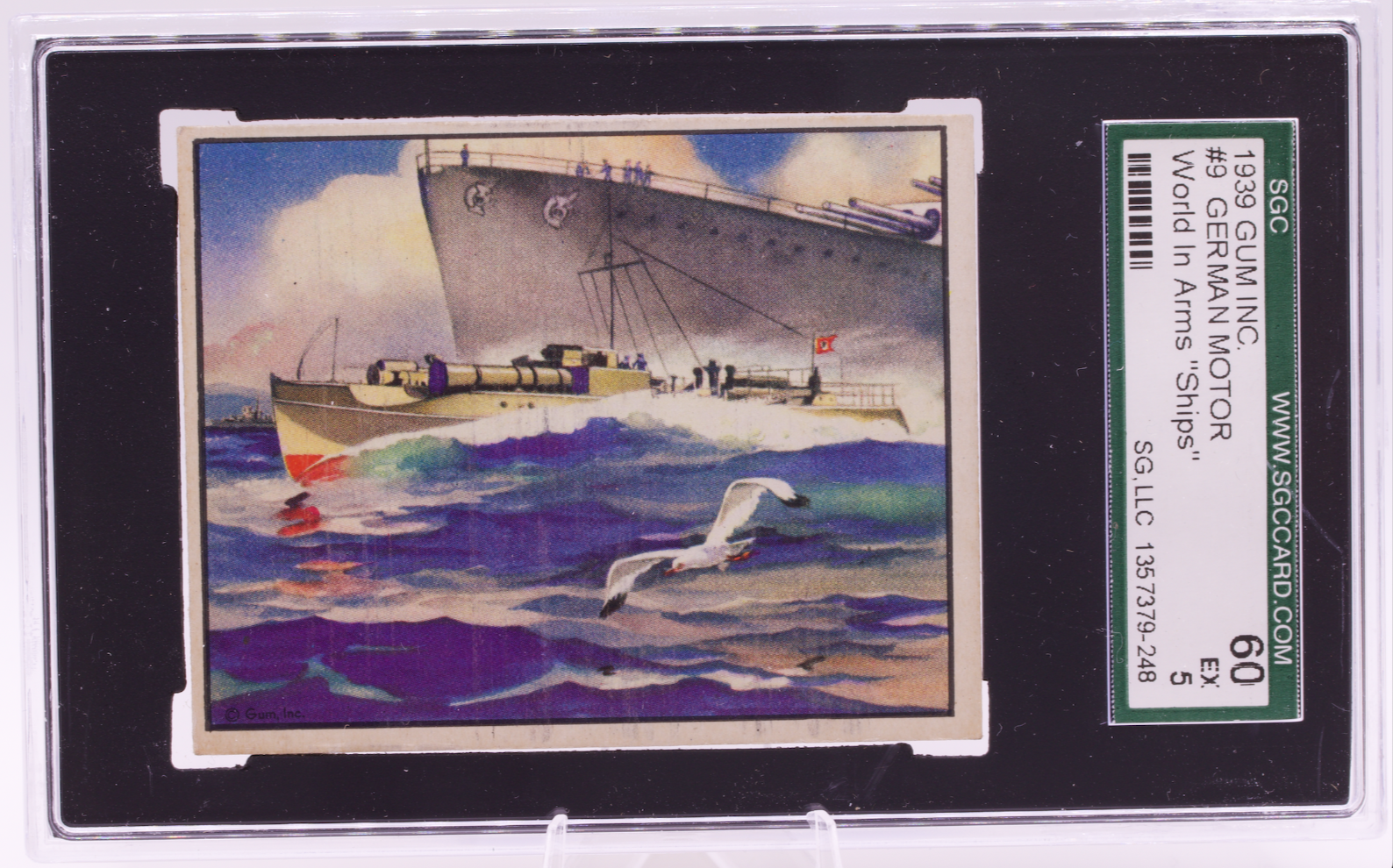 1939 Gum Inc World In Arms #9 German Motor Torpedo Boat SGC 5 EX Pre-War WWII