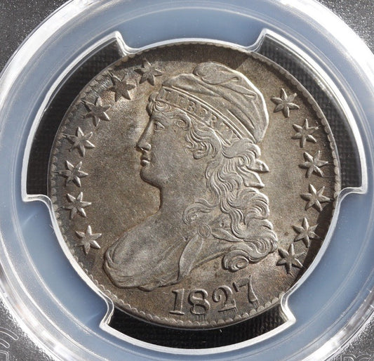 1827 Capped Bust Half Dollar PCGS AU53 • Square Base 2